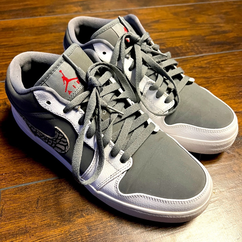 Nike Air Jordan Retro 1 Low AJ V.2 Shoes Men Size 9.5 Elephant Print/Cool Gray
